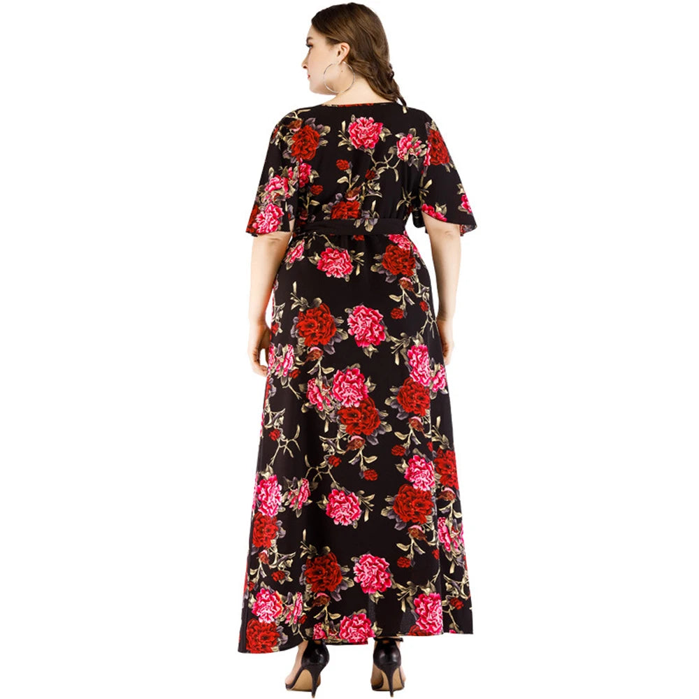 XL-6XL Curvy Clothing Casual Woman Long Dresses Knit Middle-aged Women Dress Short-Sleeved Sexy Female Large Size Summer Dress XL-6XL Curvy Clothing Casual Woman Long Dresses Knit Middle-aged Women Dress Short-Sleeved Sexy Female Large Size Summer Dress